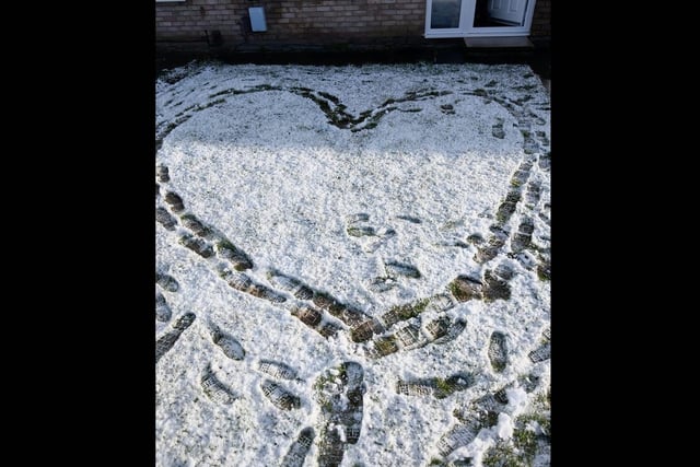 Some snow art sent in by Linda Loughhead from Preston