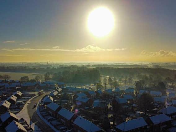Chris Holmes sent in this drone shot over Ince on a frosty morning.