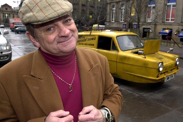 Del Boy lookalike Maurice Canham is pictured at Victoria Gardens on The Headrow for the launch of the AA Car Buying Service.