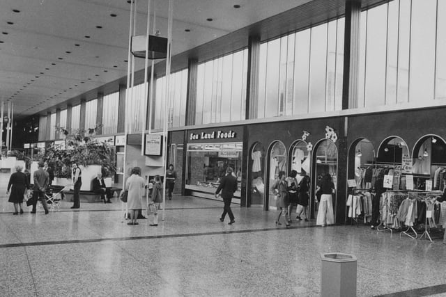 Inside Arndale Shopping Centre in July 1973.