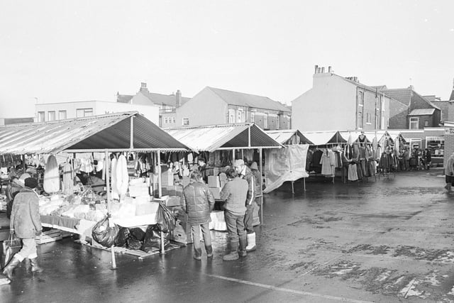Here's a rainy January day at Normanton's market in 1985