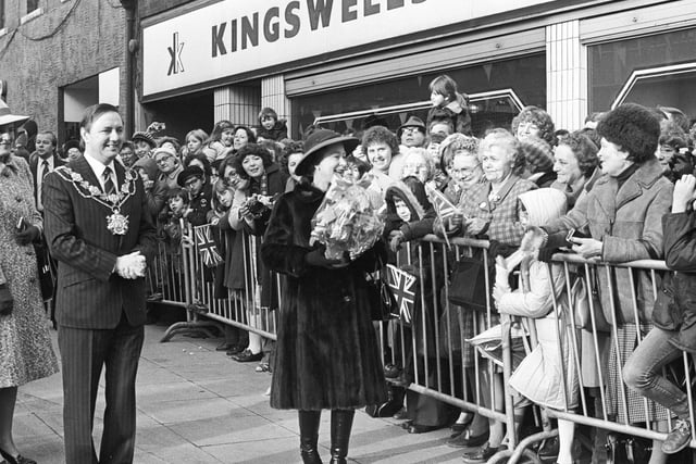 Kingwells is visible in the background as the Queen visited the city in 1982.