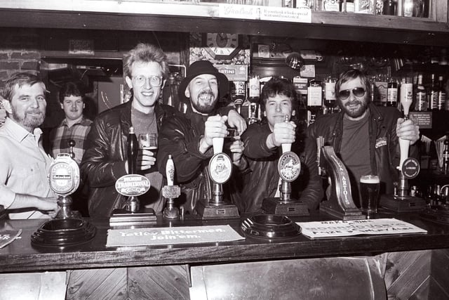 Geordie rockers Lindisfarne paid a visit to Henry Boons on Westgate in 1985.