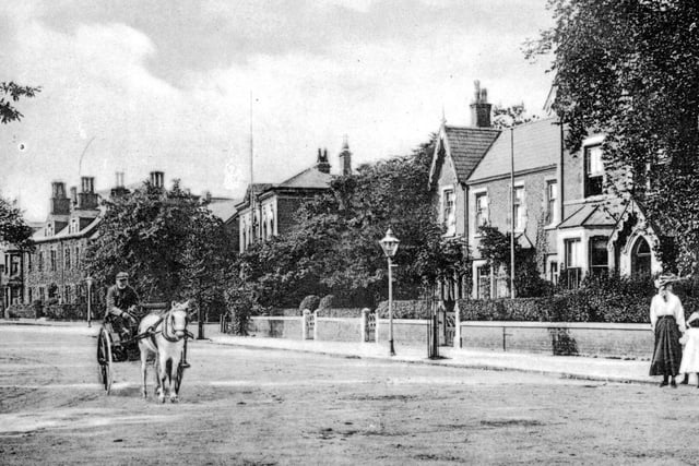 Hastings Place, Lytham, turn of the century, when horse drawn transport was the norm. Postcard: Alex Maitland