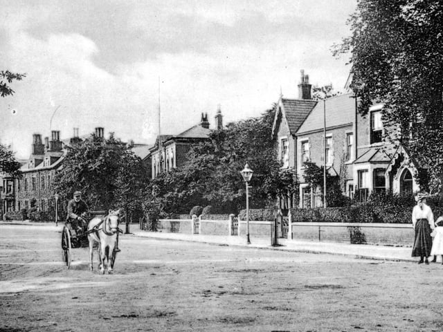Hastings Place, Lytham, turn of the century, when horse drawn transport was the norm. Postcard: Alex Maitland