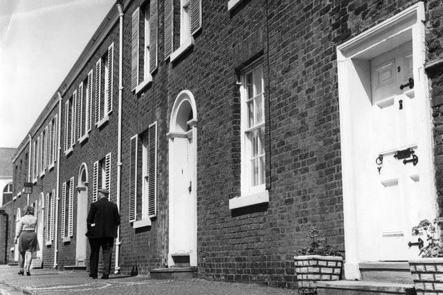 Some streets shouldn't change, and this view of the terraced cottages and pebble pavement in Bath Street, Lytham shows just how effective preservation can be. Photo taken in 1974