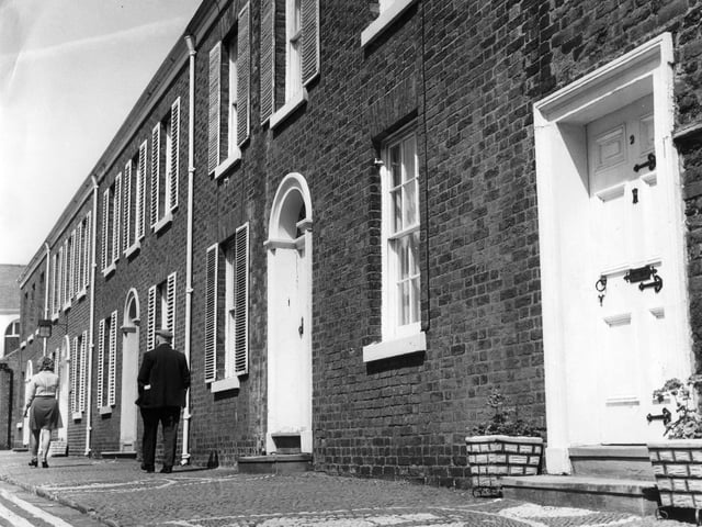 Some streets shouldn't change, and this view of the terraced cottages and pebble pavement in Bath Street, Lytham shows just how effective preservation can be. Photo taken in 1974