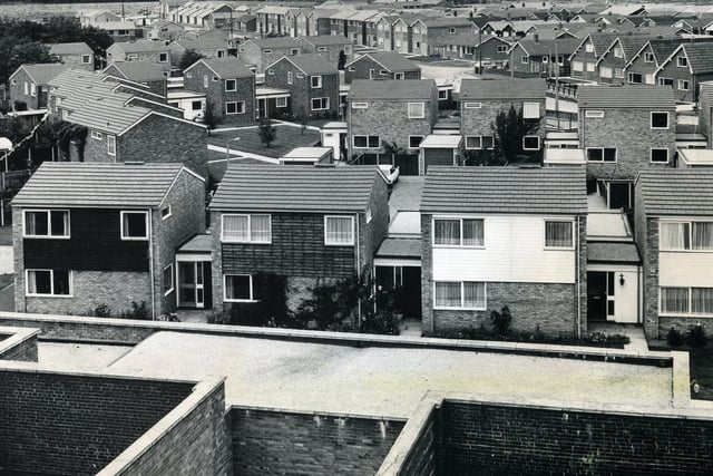 Hall Park Estate, Lytham, taken from the roof of the old Guardian Royal Exchange building, looking down on Elder Grove, with South Park beyond