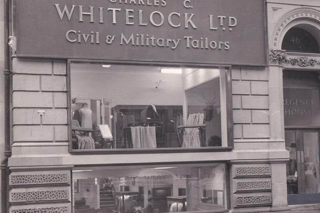 'The soul of a man is in his clothes' The new premises of tailors Charles C. Whitelock Ltd on Wellington Street in February 1963.