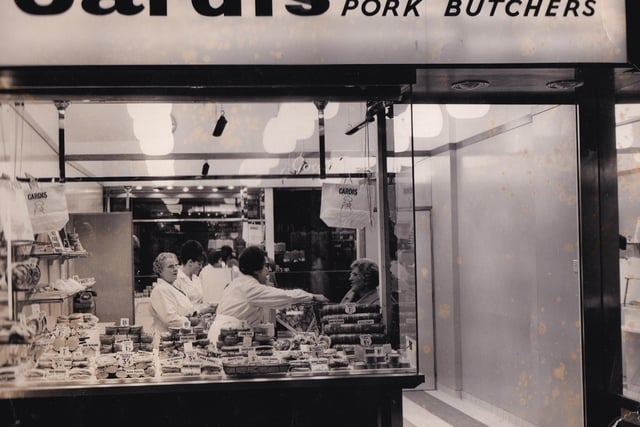 Cardis pork butchers shop in the County Arcade pictured in February 1966.