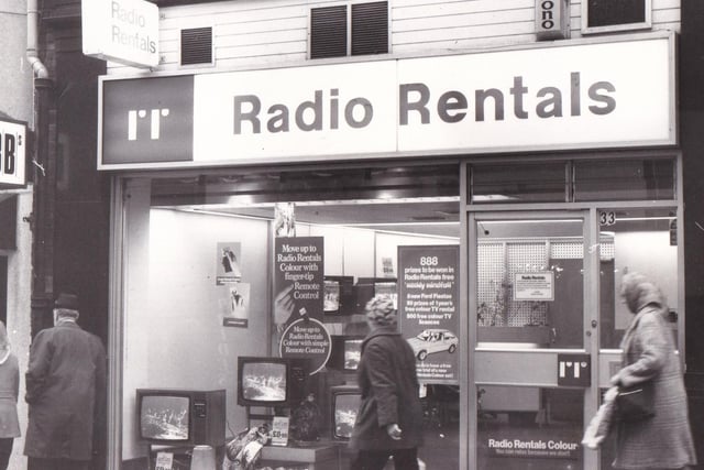 Do you remenber Radio Rentals on Lands Lane? Pictured in February 1978.