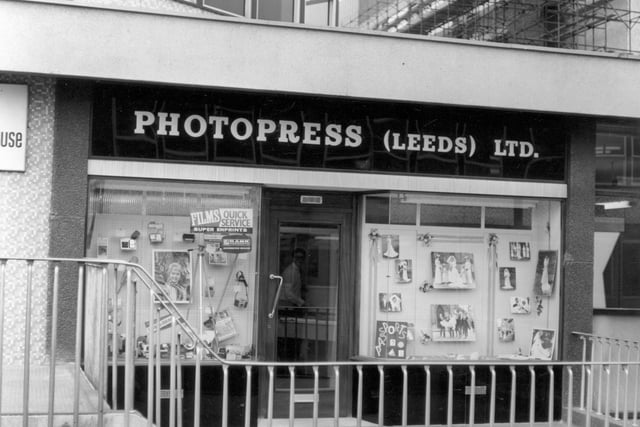 June 1965 and pictured is The Photopress (Leeds) Shop at the Merrion Centre owned by photographer Jimmie Waite.