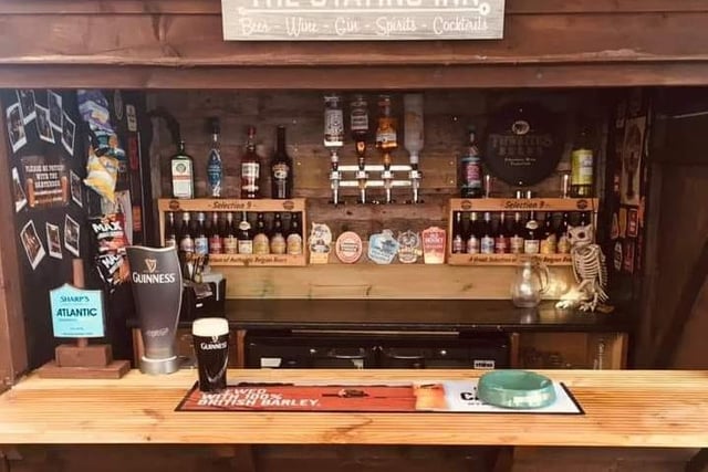 Mike Bell says "Here's our bar "The Staying Inn"
Built it last summer from an old shed that was falling to bits, had some fab times during lockdown"