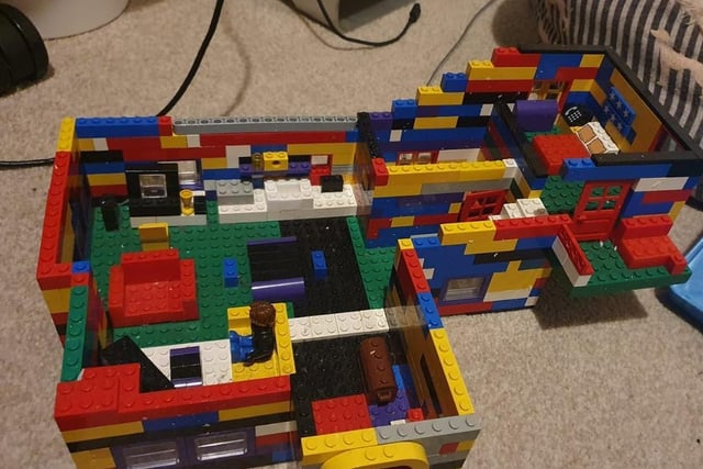 Liam Newlove, 25,  shows you're never too old to play with Lego.
