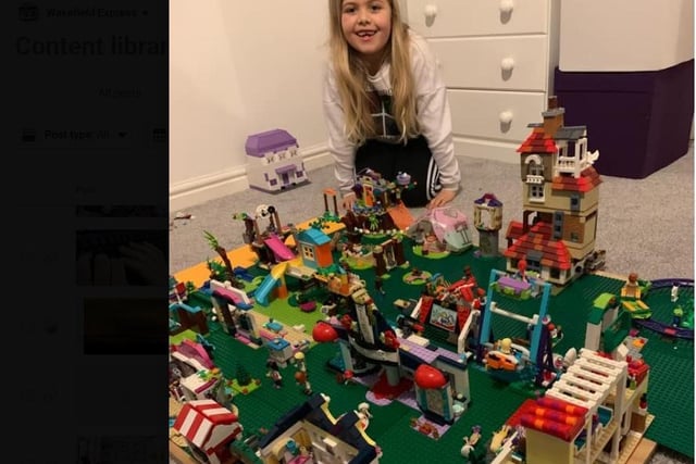 Amelia Frances saod: "Lyra (8) and her dad have built a Lego town and named it Schofield Scatties!"