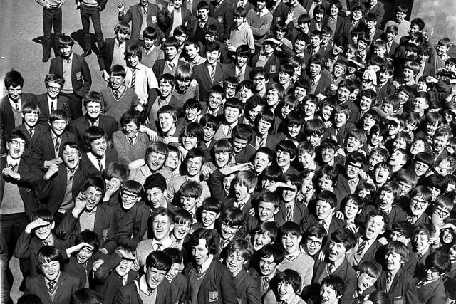 Students at St John Rigby Grammar School at Gathurst Road, Wigan, in 1971