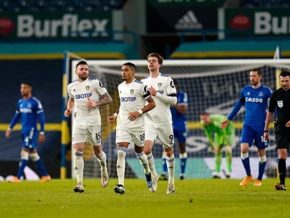 WAY BACK - Raphinha scored a goal early in the second half that could and should have given Leeds United a route back into the game against Everton. Pic: Getty