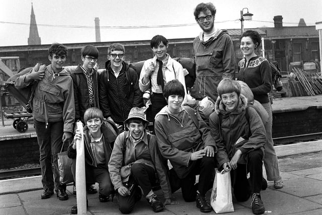 RETRO 1971 -  A group of Wigan Grammar School pupils and staff ready for their trip to Austria.