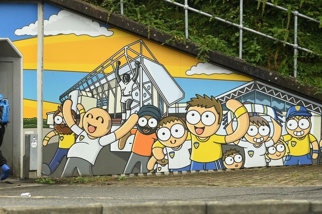 Artist Andy Sykes painted the work on a popular route to Elland Road.