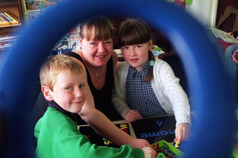 Do you remember the opening of a new family link centre at Cross Flatts Primary? Pictured isVanessa Graham with her two children Russell and Charlotte.