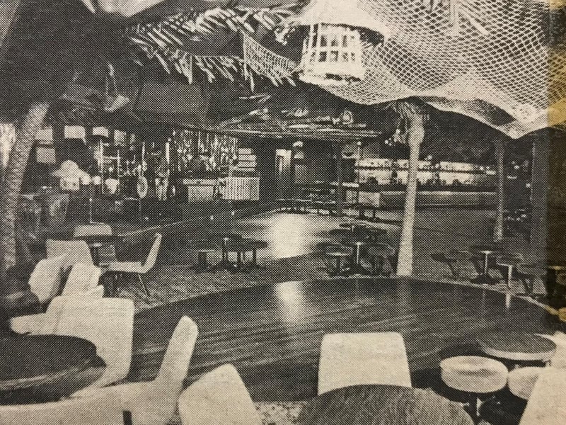 Bali Hai had a South Seas theme, complete with plastic palm trees. Tiffany's had room for 400 people; Bali Hai, aimed at 18 to 21 year olds, could accommodate 200 and had the very latest innovations, including an American fast food counter.