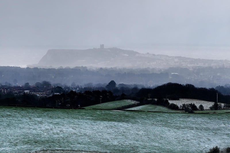 The snow rolls in over Scarborough