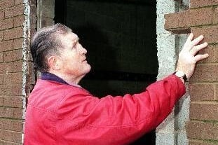 Hunslet Parkside Amateur RL Club were left counting the cost after being targeted vy vandals four times in just two months . Pictured is club secretary Colin Cooper.