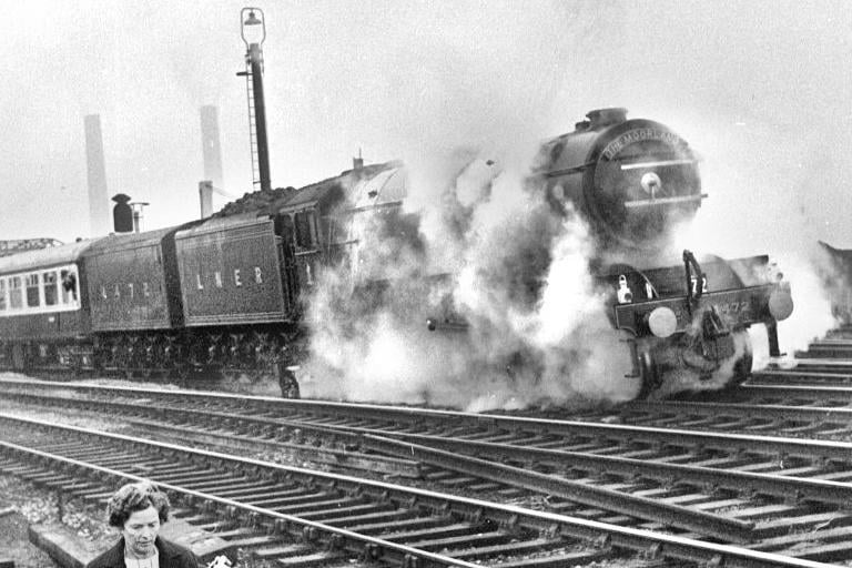 The Flying Scotsman engine on its last journey through Wigan in 1968