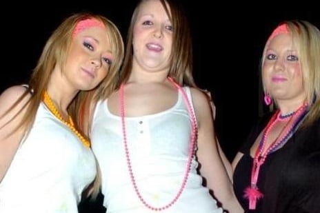 Carla, Hayley and Kirsty 'Ravers' in Town in 2008.