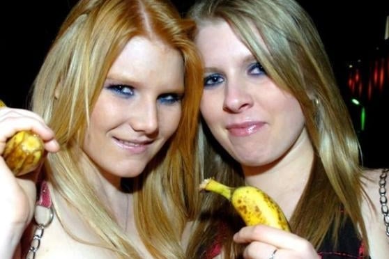 Kirsty and Chloe outside Viva in 2008.