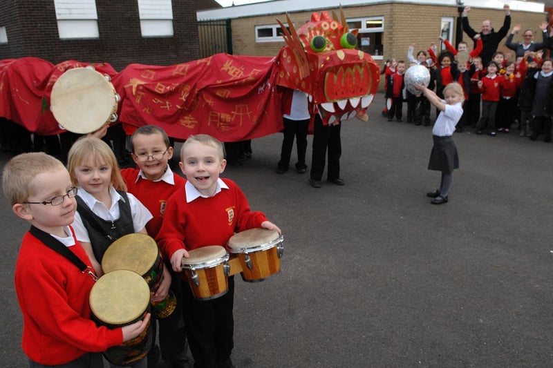Pupils at All Saints Primary school, Chapelfields Lane, Hindley, created a Chinese dragon to celebrate Chinese New Year in 2010
