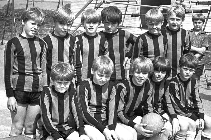 The football team at Crank CE primary school in 1971