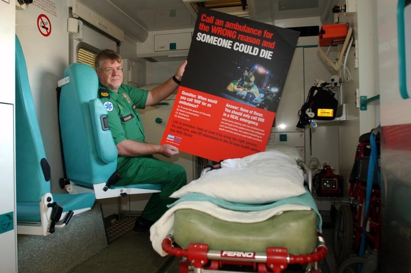 Bramley Ambulance Station hosted the launch of a WYMAS campaign aimed at the correct times to call an ambulance. Pictured is paramedic Edgar Hellmich