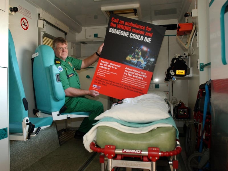 Bramley Ambulance Station hosted the launch of a WYMAS campaign aimed at the correct times to call an ambulance. Pictured is paramedic Edgar Hellmich