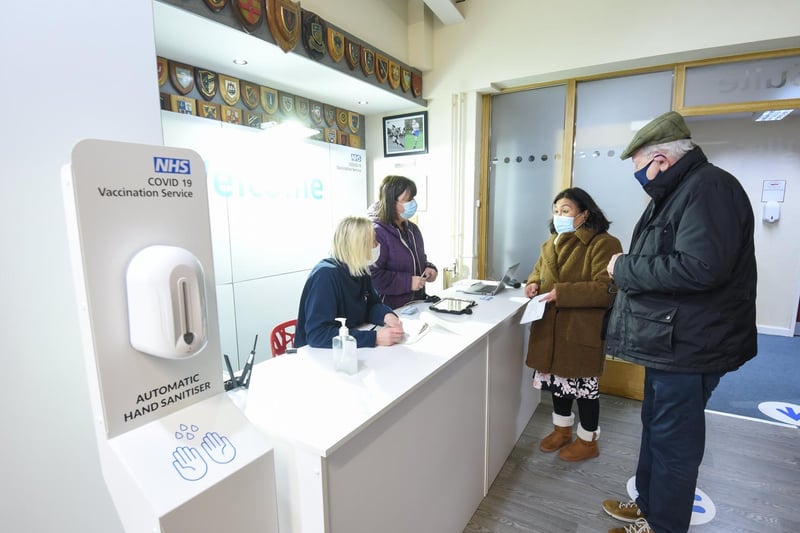 Patients with an allocated time slot are then greeted by Lisa Chapman and Anne Clarke at the reception before being directed to the waiting room