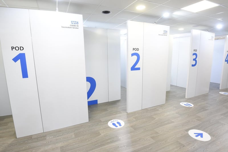 The upgraded centre offers a total of seven separate vaccination pods to issue the Covid-19 jab