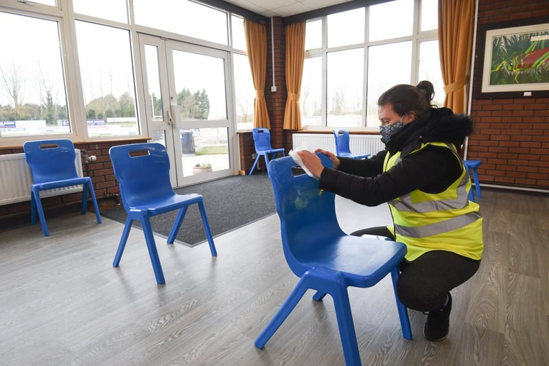 The waiting area is cleaned regularly by volunteers at the centre