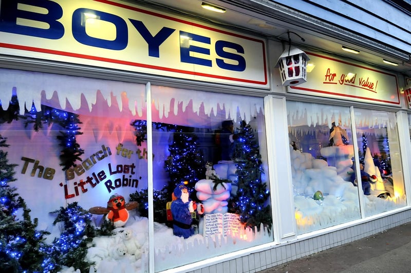 The Christmas window display at Boyes is a perennial favourite. In 2020 it had a coronavirus theme, with elves wearing masks.