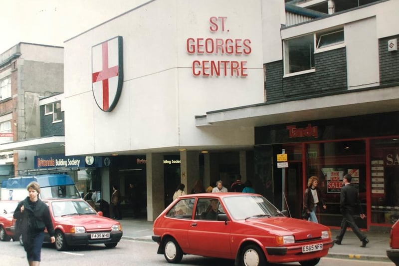 Outside the shopping centre in 1991