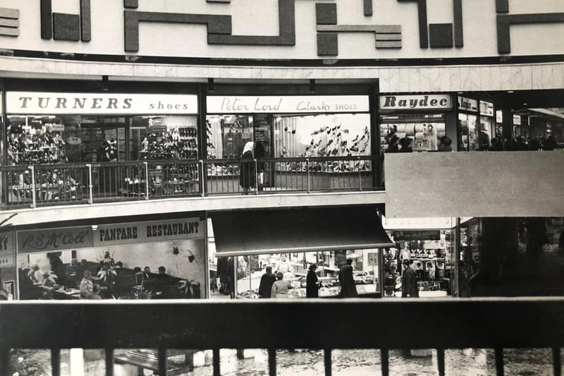 Some of the shops at the centre in 1971.