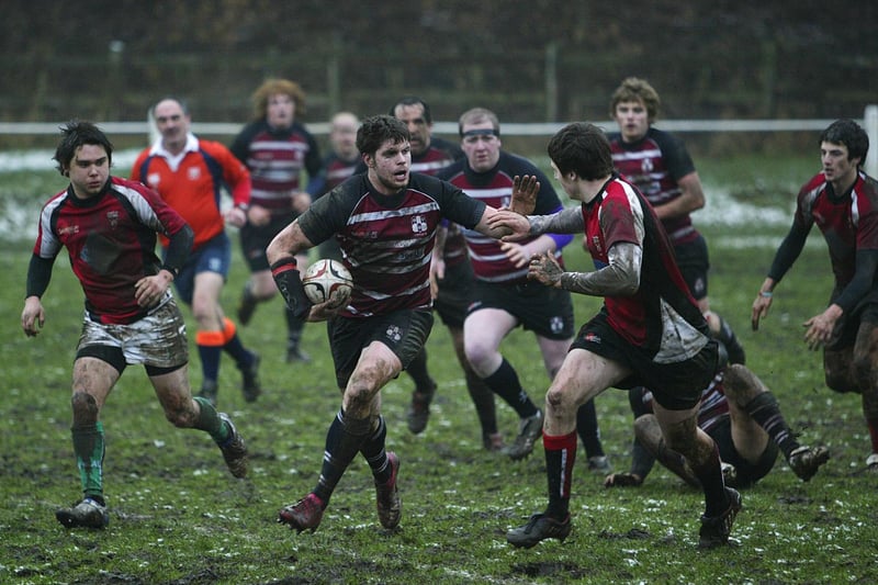 Action from Old Rishworthians second team's clash with Skipton.