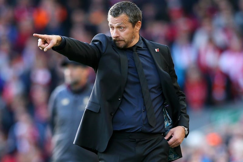 Slavisa Jokanovic, former manager of Fulham, gives his team instructions during the Premier League match between Liverpool FC and Fulham FC at Anfield on November 11, 2018 in Liverpool, United Kingdom.
