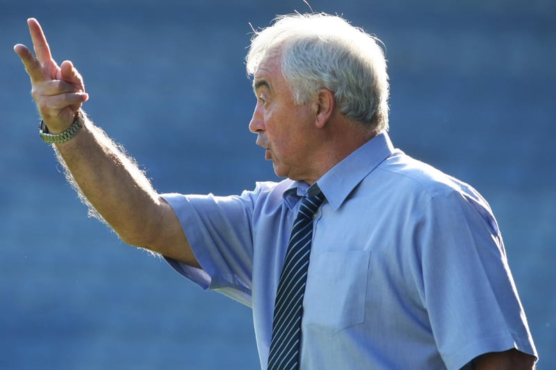 Ex-Huddersfield Town manager Stan Ternent gives instructions to his team during the Coca Cola League One Match between Huddersfield Town and Northampton Town at the Galpharm Stadium on September 20, 2008 in Huddersfield, England.