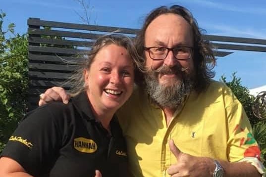 Hannah Curley with Hairy Biker Dave Myers at Southport Flower Show