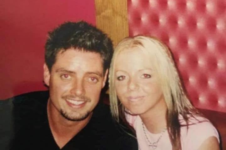 Helen Curran with Keith Duffy at the Park Hall nightclub in Chorley around 2004