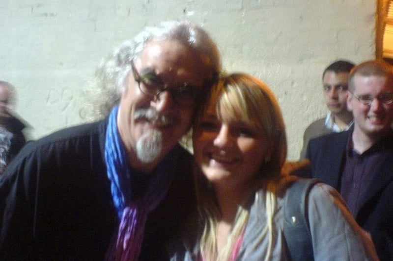 Christy Louise with Billy Connolly outside the Birmingham NEC