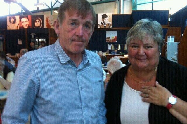 Patricia Walker met Kenny Dalglish at Blackpool Airport
