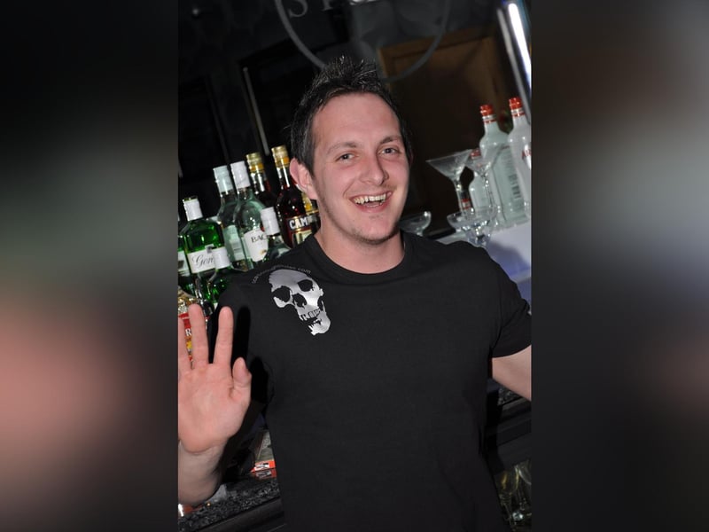 Chris behind the bar in Storm, in 2012.