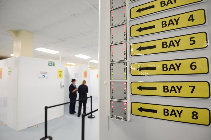 There is a traffic light system of waiting inside, so people know when bays are free