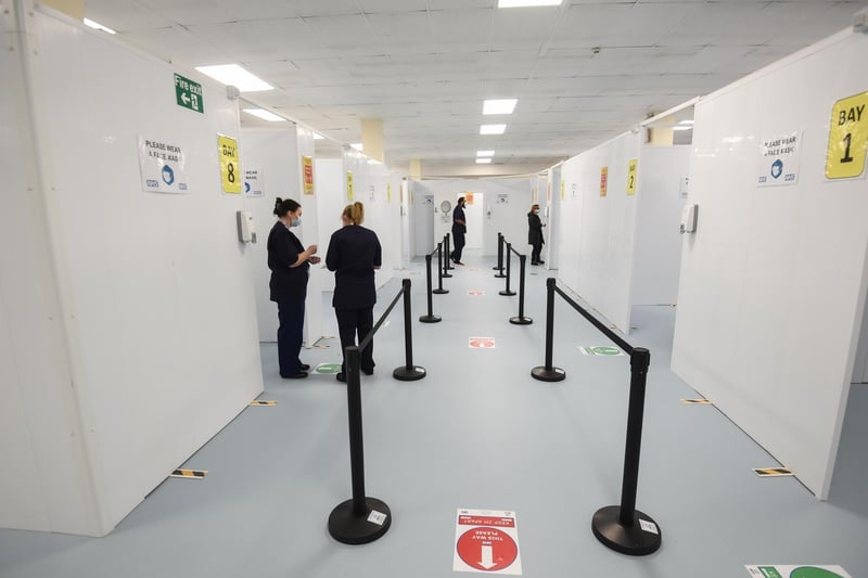 There are eight vaccination bays